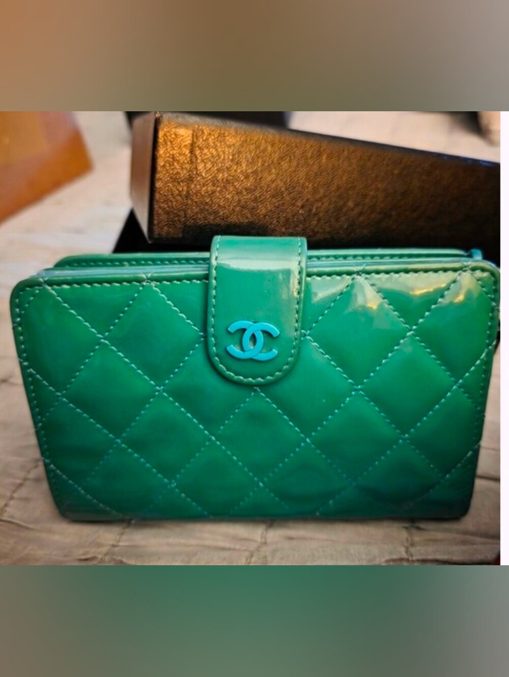 Chanel Quilted Patent Leather French Wallet/ Very Nice/ Timeless Classic